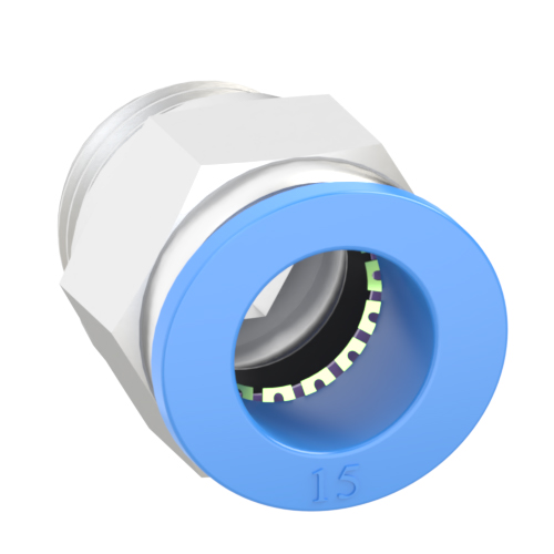 15mm Tube, G 1/2 Push to Connect Fitting Male Connector