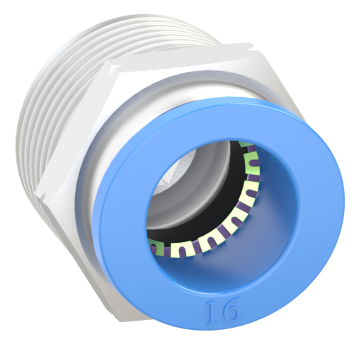 16mm Tube, 3/4 NPT Push to Connect Fitting Male Connector