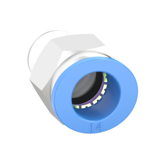 14mm Tube, R 3/8 Push to Connect Fitting Male Connector