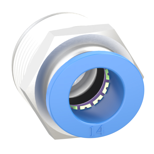 14mm Tube, R 3/4 Push to Connect Fitting Male Connector
