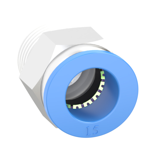 15mm Tube, R 1/2 Push to Connect Fitting Male Connector