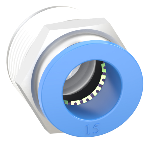 15mm Tube, R 3/4 Push to Connect Fitting Male Connector