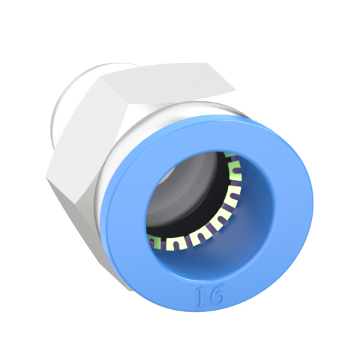 16mm Tube, R 3/8 Push to Connect Fitting Male Connector