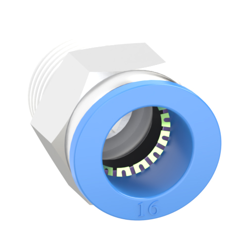 16mm Tube, R 1/2 Push to Connect Fitting Male Connector