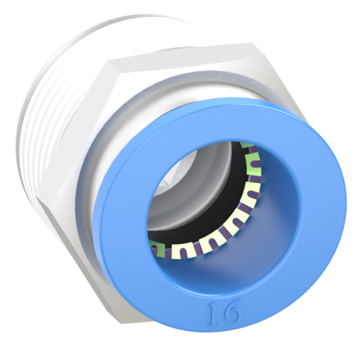 16mm Tube, R 3/4 Push to Connect Fitting Male Connector