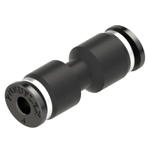 black 4mm union straight push to connect fitting