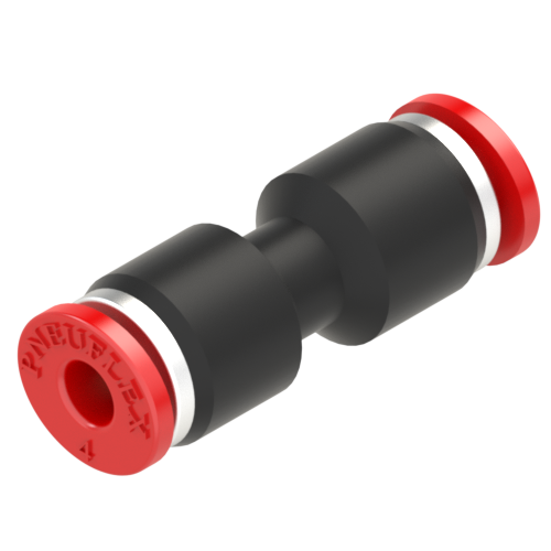 red 4mm union straight push to connect fitting